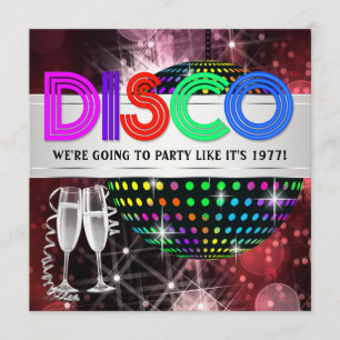 Cartes d'invitation pour soirée disco