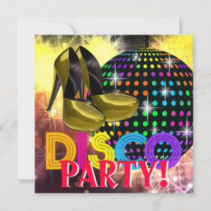 Cartes d'invitation pour soirée disco chaussures à