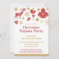 Cartes d'invitation pour soirée en pyjama adultes 
