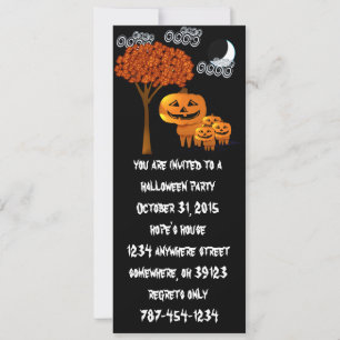 Cartes d'invitation pour soirée Halloween à tête d