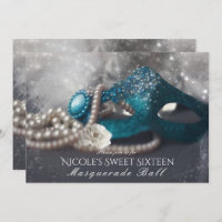 Cartes d'invitation pour soirée Masque de Bal et P