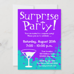 Cartes d'invitation pour soirée surprise   Invitat