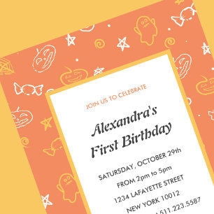 Cartes d'invitation pour un 1er anniversaire Hallo