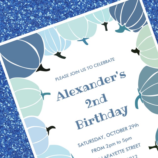 Cartes d'invitation pour un 2ème anniversaire Hall (Halloween-2nd-birthday-invitations-cute-pumpkin-1)