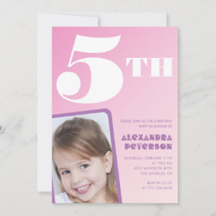 Cartes d'invitation pour un 5ème anniversaire avec
