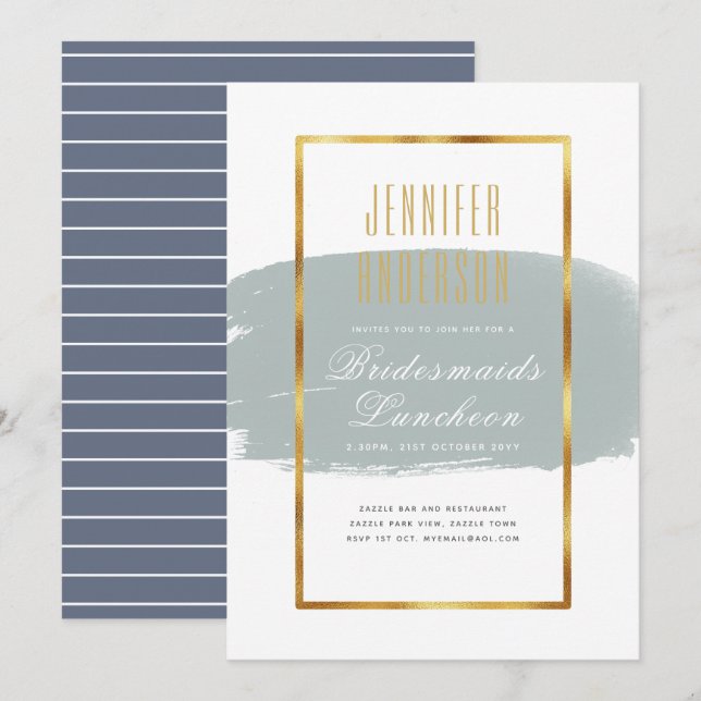 Cartes d'invitation pour un brunch thé à l'occasio (Devant / Derrière)