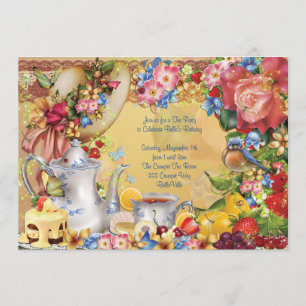 Cartes d'invitation pour une charmante fête du thé