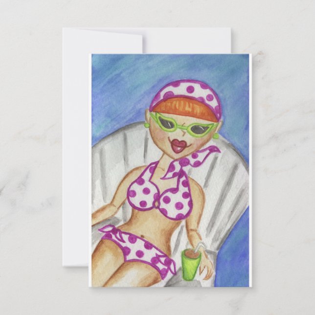 Cartes d'invitation pour une fête au bord de la pi (Devant)