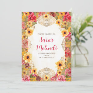 Cartes d'invitation pour une fête au henné & invit