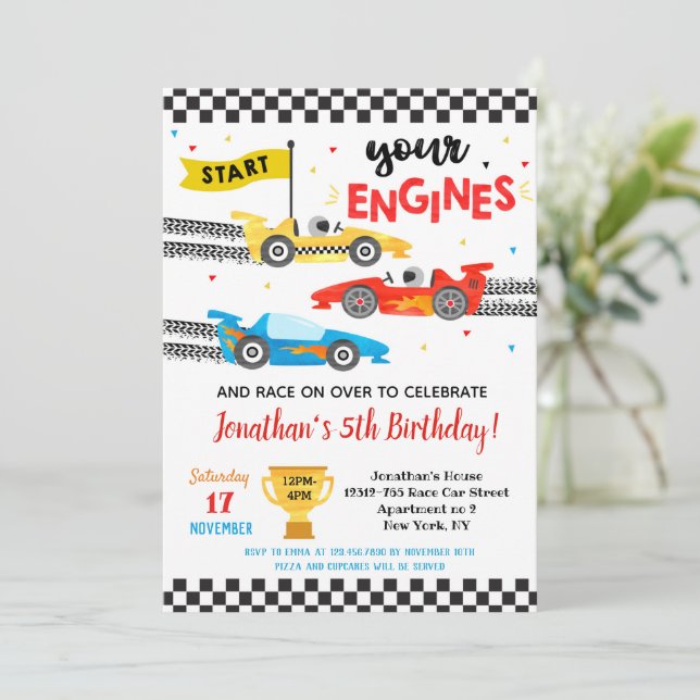  Cartes d'invitation pour une fête d'anniversaire  (Debout devant)