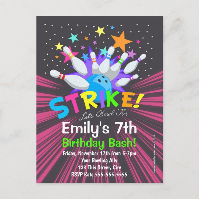 Cartes d'invitation pour une fête d'anniversaire a (Devant)