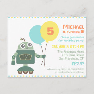Cartes d'invitation pour une fête d'anniversaire a