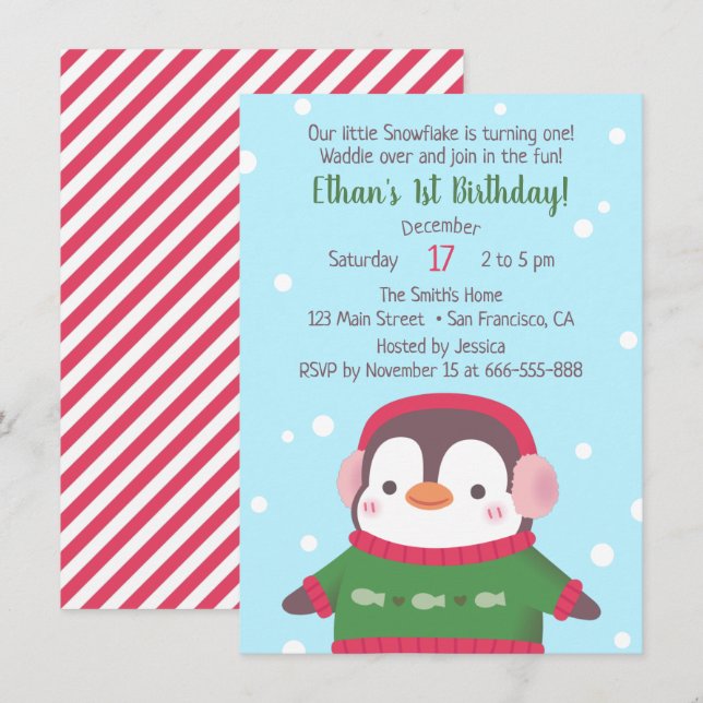 Cartes d'invitation pour une fête d'anniversaire d (Devant / Derrière)