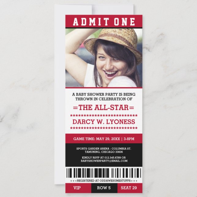 Cartes d'invitation pour une fête de baby shower a (Devant)