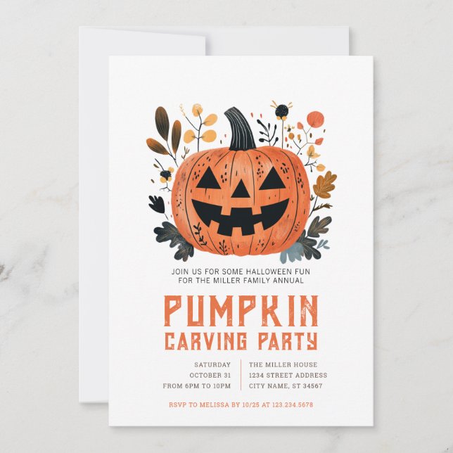 Cartes d'invitation pour une fête de décoration de (Devant)