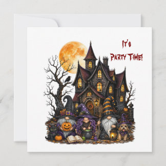 Cartes d'invitation pour une fête de gnome d'Hallo