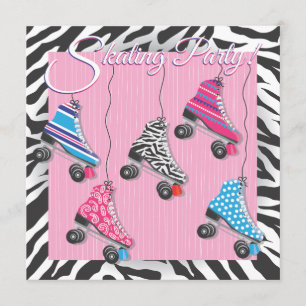 Cartes d'invitation pour une fête de patin à roule