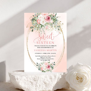 Cartes d'invitation pour une fête Sweet 16 de la P