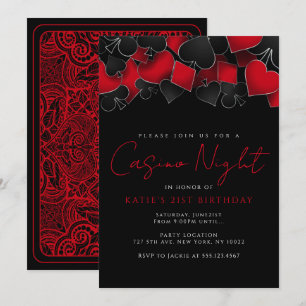 Cartes d'invitation pour une soirée casino