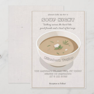 Cartes d'invitation pour une soirée de soupe