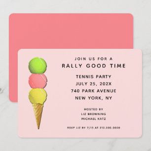 Cartes d'invitation pour une soirée de tennis