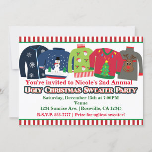 Cartes d'invitation pour une soirée festive avec u