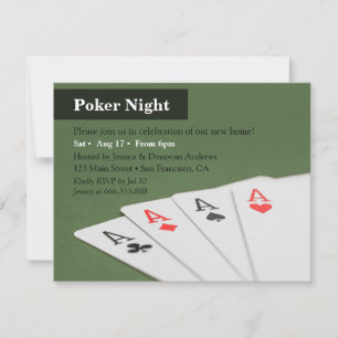 Cartes d'invitation pour une soirée poker de penda
