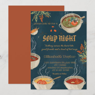 Cartes d'invitation pour une soirée soupe