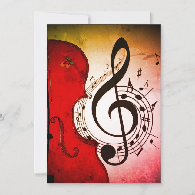 CARTES D'INVITATION ROCKABILLEMENT VIOLIN/CELLO (Devant)