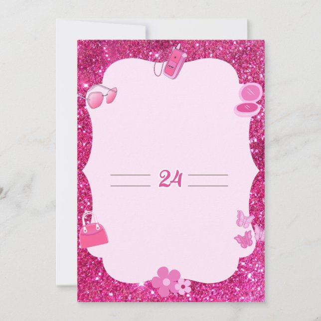 Cartes d'invitation rose (Devant)