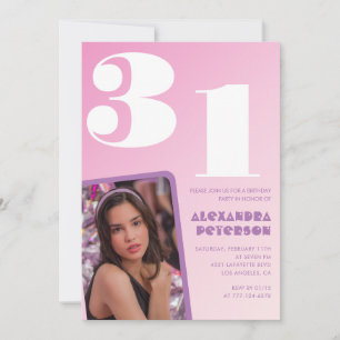 Cartes d'invitation rose pour 31e anniversaire Pho