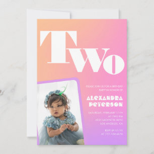 Cartes d'invitation rose pour son 2ème anniversair