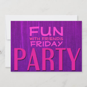 Cartes d'invitation rose violet pour une fête avec