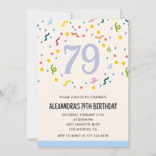 Cartes d'invitation simples pour 79e anniversaire 