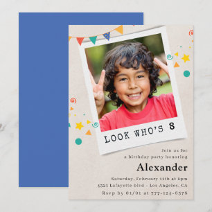 Cartes d'invitation simples pour 8ème anniversaire