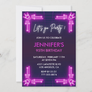 Cartes d'invitation simples pour 95 ans Modernes R