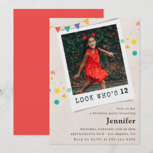 Cartes d'invitation simples pour un 12e anniversai