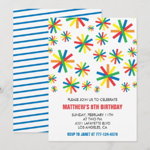 Cartes d'invitation simples pour un 8ème anniversa