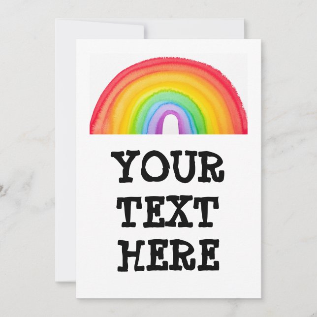 CARTES D'INVITATION SUR MESURE ARC-EN-CIEL FÊTE (Devant)