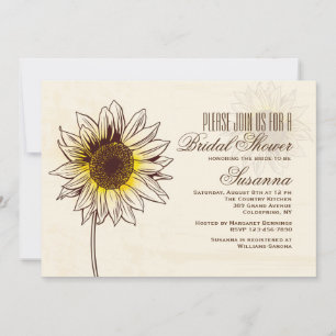 Cartes d'invitation Tournesol