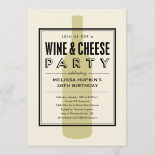 Cartes d'invitation Vin et Fromage