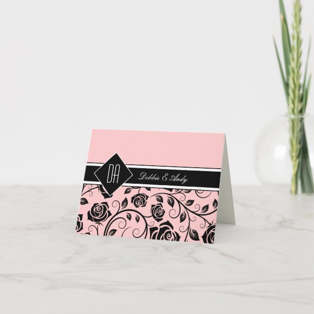 Cartes d'invitations de mariage de monogramme (Devant)