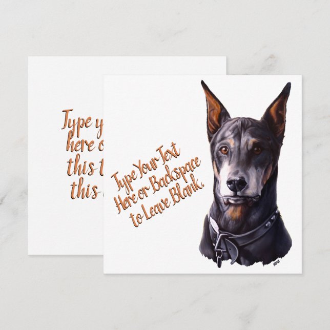 Cartes Doberman Cartes Cadeaux Doberman Pinscher P (Devant / Derrière)