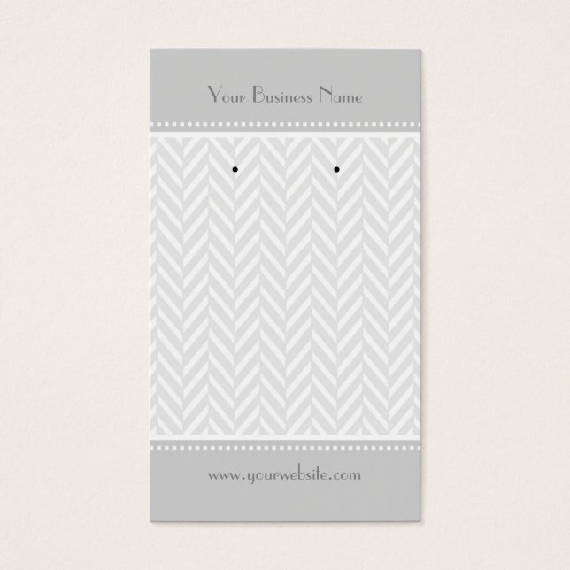 Cartes d'oreille Gris Blanc Herringbone (Devant)