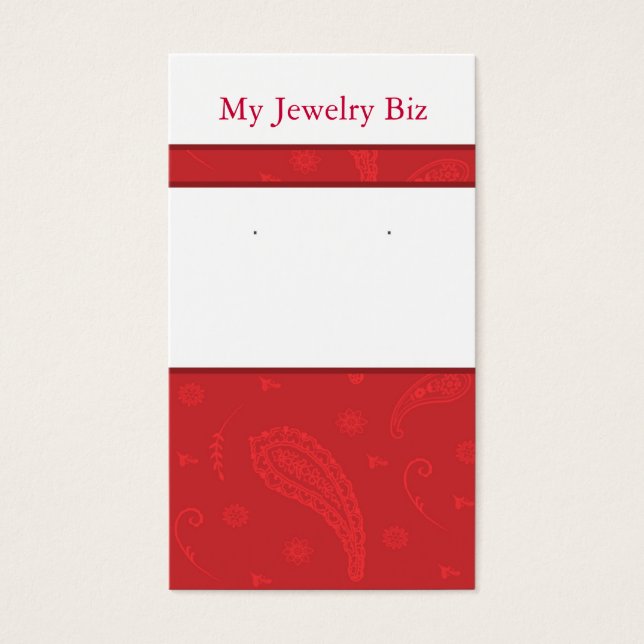 Cartes d'oreille Red Paisley (Devant)