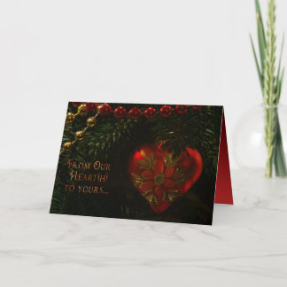 Cartes d'ornement de Noël Coeur avec intérieur rou