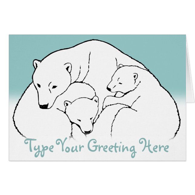 Cartes d'ours polaires Cartes d'ours pour bébés pe (Devant horizontal)