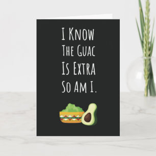 Cartes drôles de guacamole Fête mexicaine à l'avoc