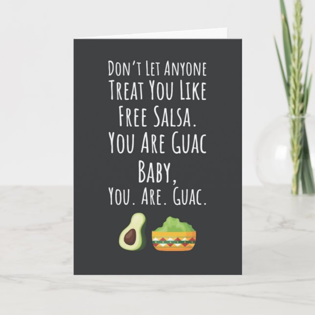 Cartes drôles de guacamole Humour de fruit d'avoca (Devant)