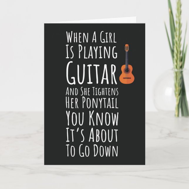 Cartes drôles de guitariste pour elle femmes adole (Devant)
